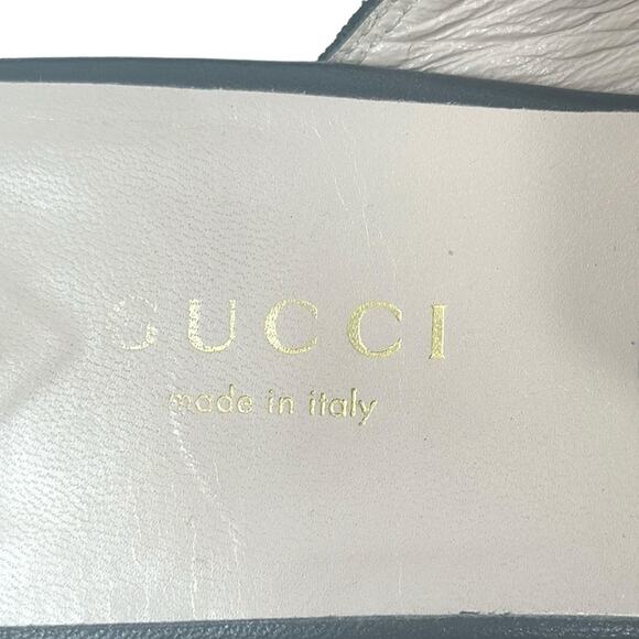 Gucci Princetown Horsebit Mules Leather Lace Overlay Black Tan Size 37 - Picture 6 of 9